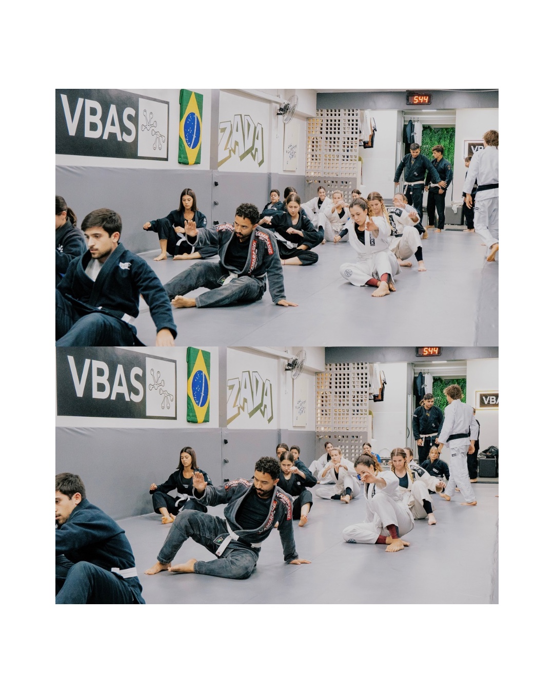 Aula de jiu-jítsu acontecendo no VBAS